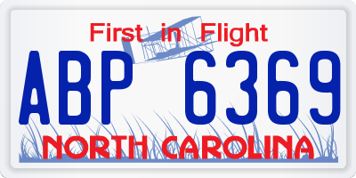 NC license plate ABP6369