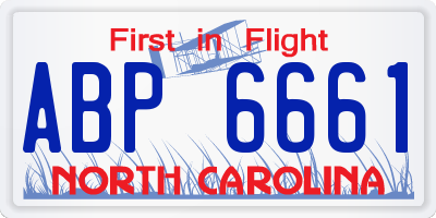 NC license plate ABP6661