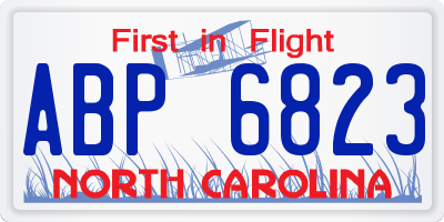 NC license plate ABP6823