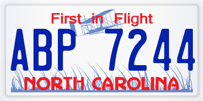 NC license plate ABP7244