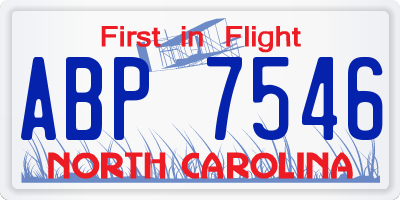 NC license plate ABP7546
