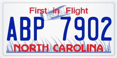 NC license plate ABP7902