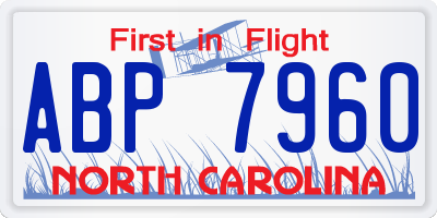 NC license plate ABP7960