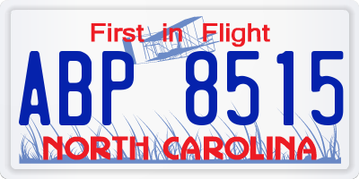 NC license plate ABP8515