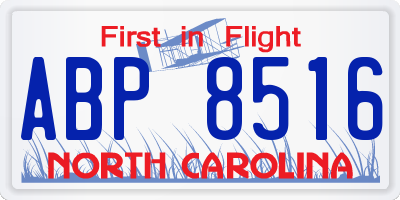 NC license plate ABP8516