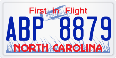 NC license plate ABP8879