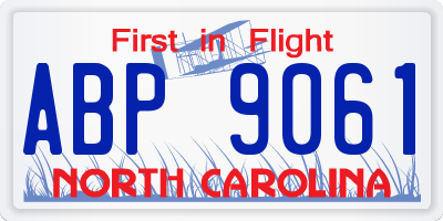 NC license plate ABP9061