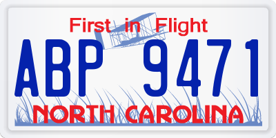 NC license plate ABP9471