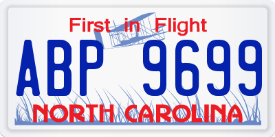 NC license plate ABP9699