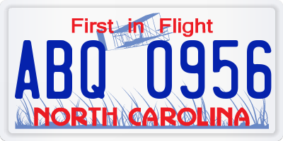 NC license plate ABQ0956