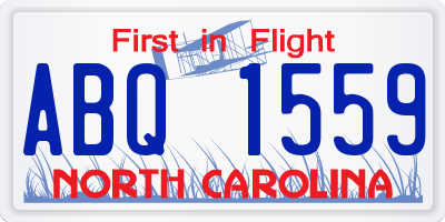 NC license plate ABQ1559