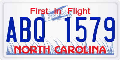 NC license plate ABQ1579