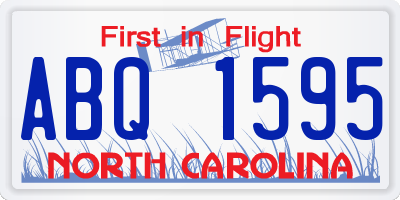 NC license plate ABQ1595