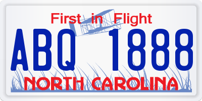 NC license plate ABQ1888