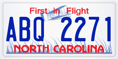 NC license plate ABQ2271