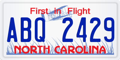 NC license plate ABQ2429
