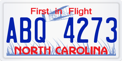 NC license plate ABQ4273