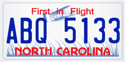 NC license plate ABQ5133