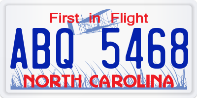 NC license plate ABQ5468