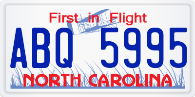 NC license plate ABQ5995