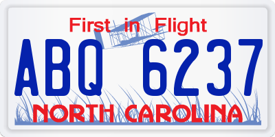 NC license plate ABQ6237