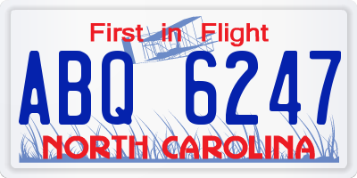 NC license plate ABQ6247