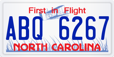 NC license plate ABQ6267