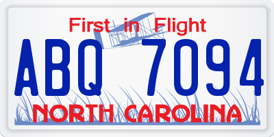 NC license plate ABQ7094