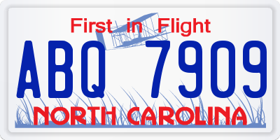NC license plate ABQ7909