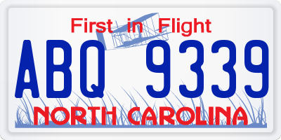 NC license plate ABQ9339