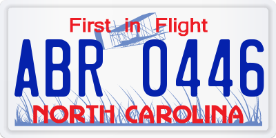 NC license plate ABR0446