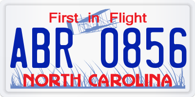 NC license plate ABR0856