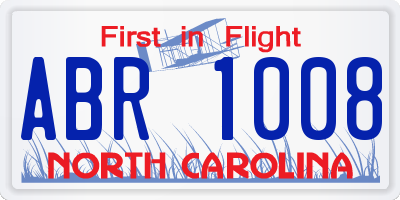 NC license plate ABR1008