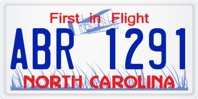 NC license plate ABR1291