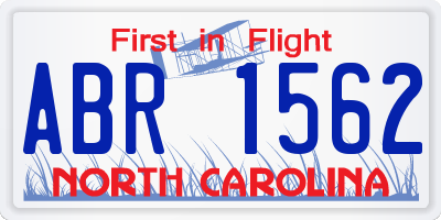 NC license plate ABR1562