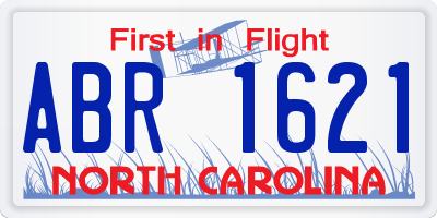 NC license plate ABR1621