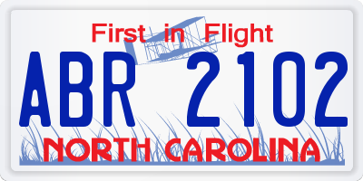 NC license plate ABR2102