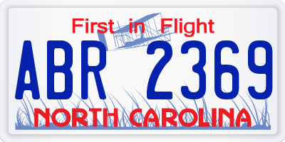 NC license plate ABR2369