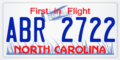 NC license plate ABR2722