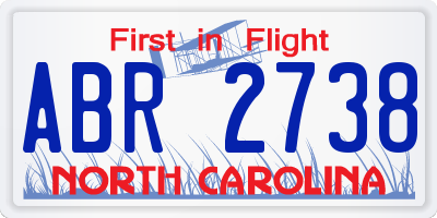 NC license plate ABR2738