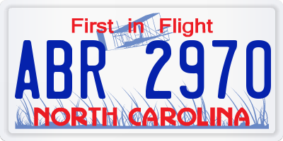 NC license plate ABR2970