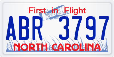 NC license plate ABR3797