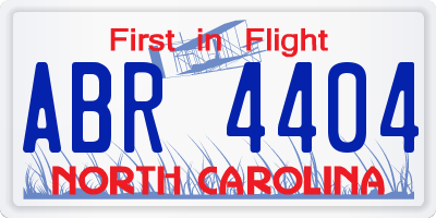 NC license plate ABR4404
