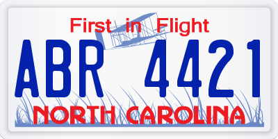 NC license plate ABR4421