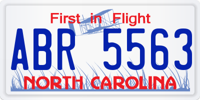NC license plate ABR5563