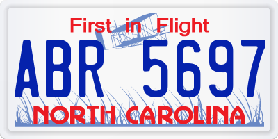 NC license plate ABR5697