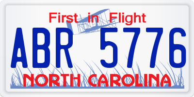 NC license plate ABR5776