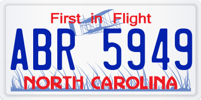 NC license plate ABR5949