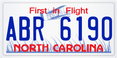 NC license plate ABR6190