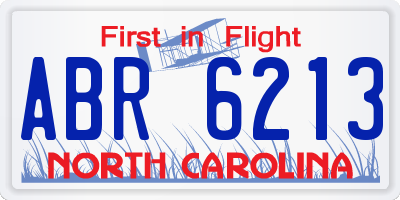 NC license plate ABR6213